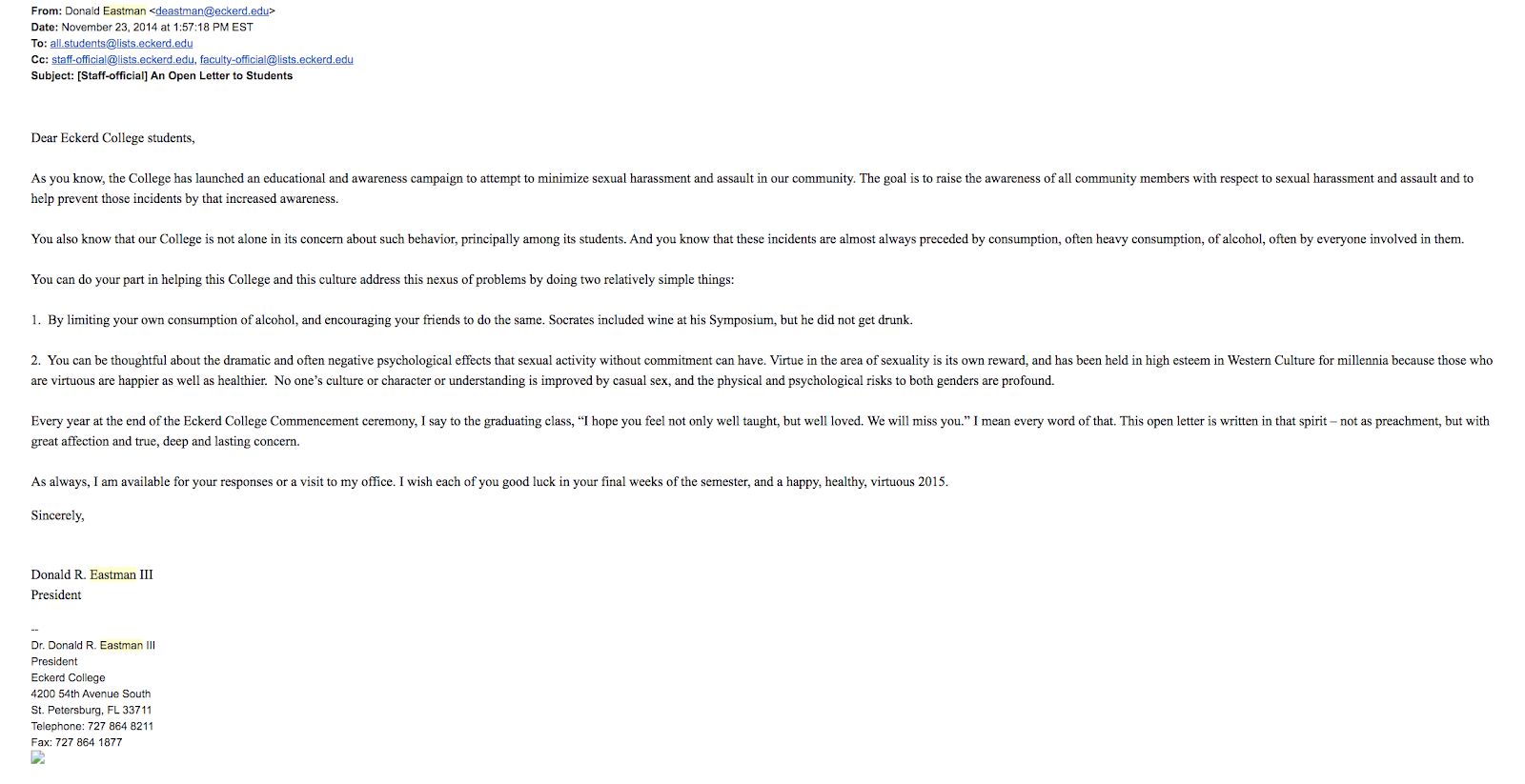 Eastman Email